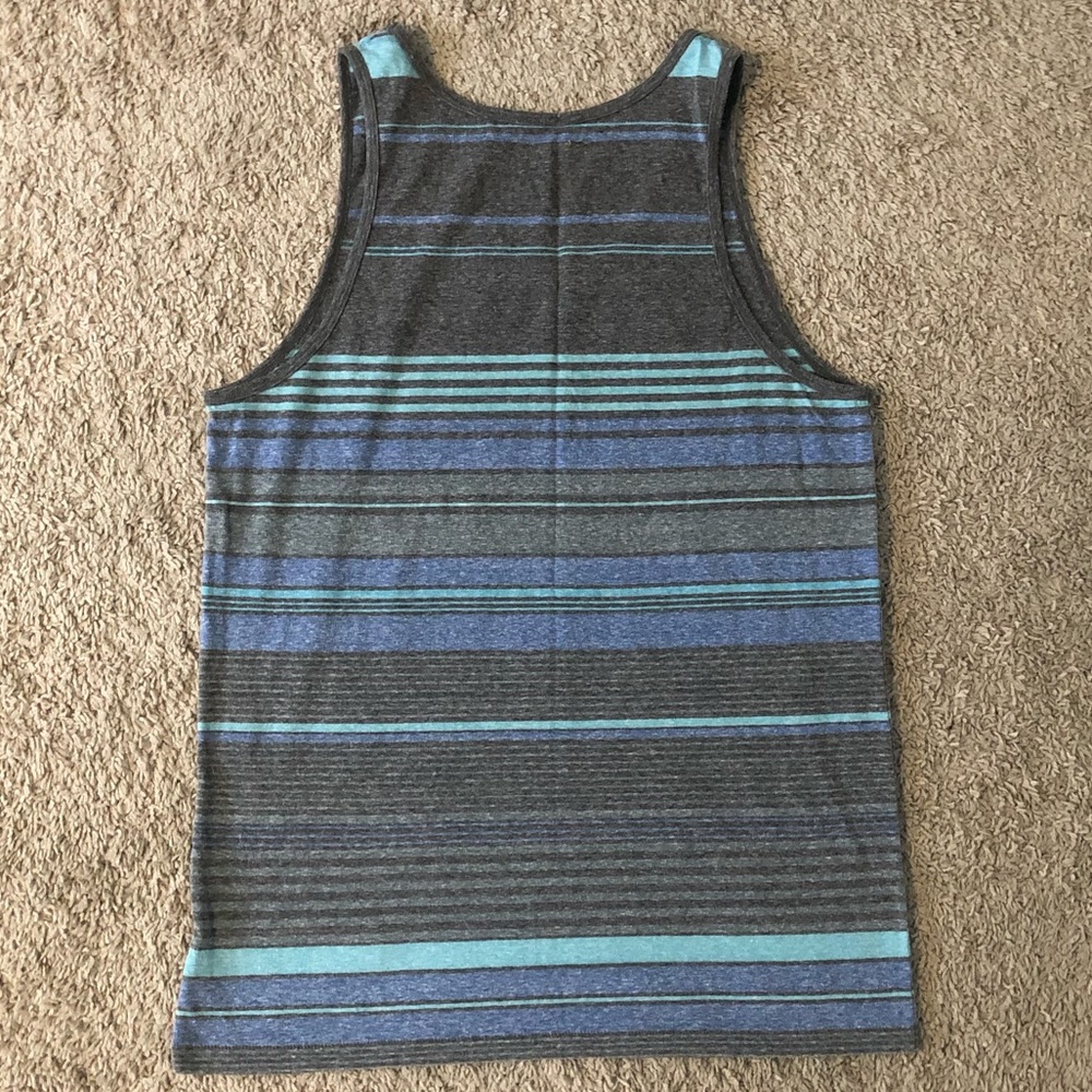 Like New Blue and Gray Stripped Tank Top